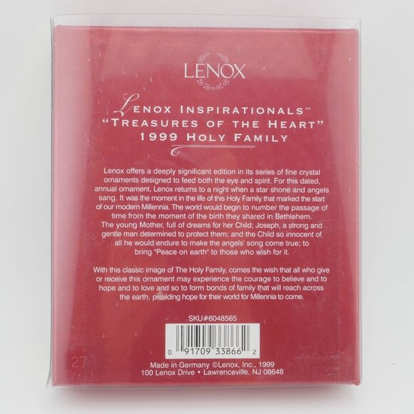 Lenox 1999 Holy Family Crystal Ornament "Treasures Of The Heart" In Original Box - Picture 2 of 5